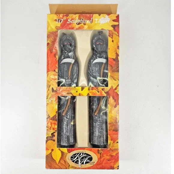 Vintage pair of Reaper Halloween Horror Candle Set Robert Alan 10" - Picture 3 of 4